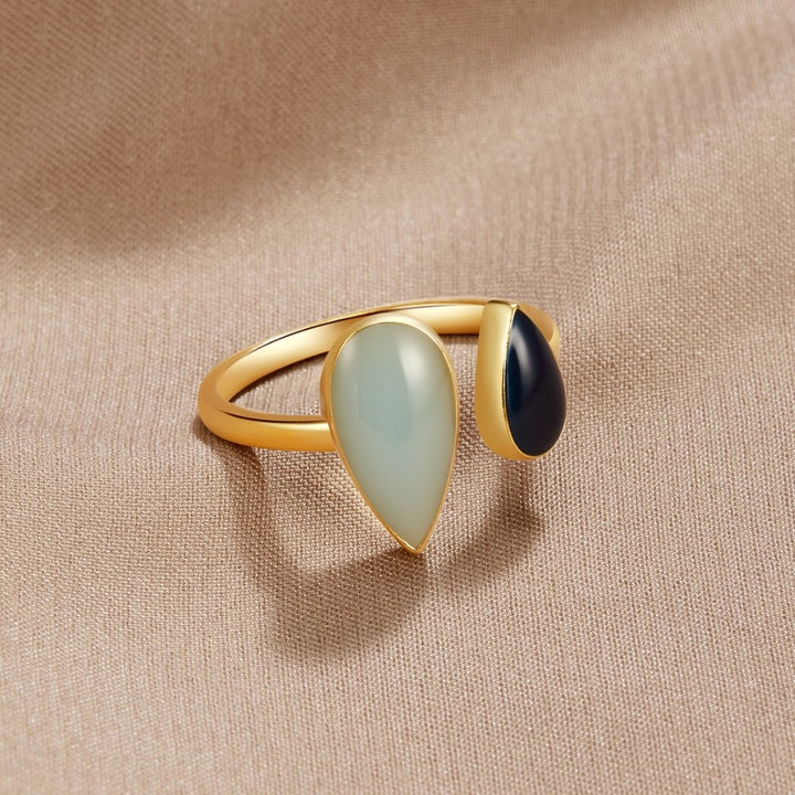 Tropfenförmiger Aquamarinring
