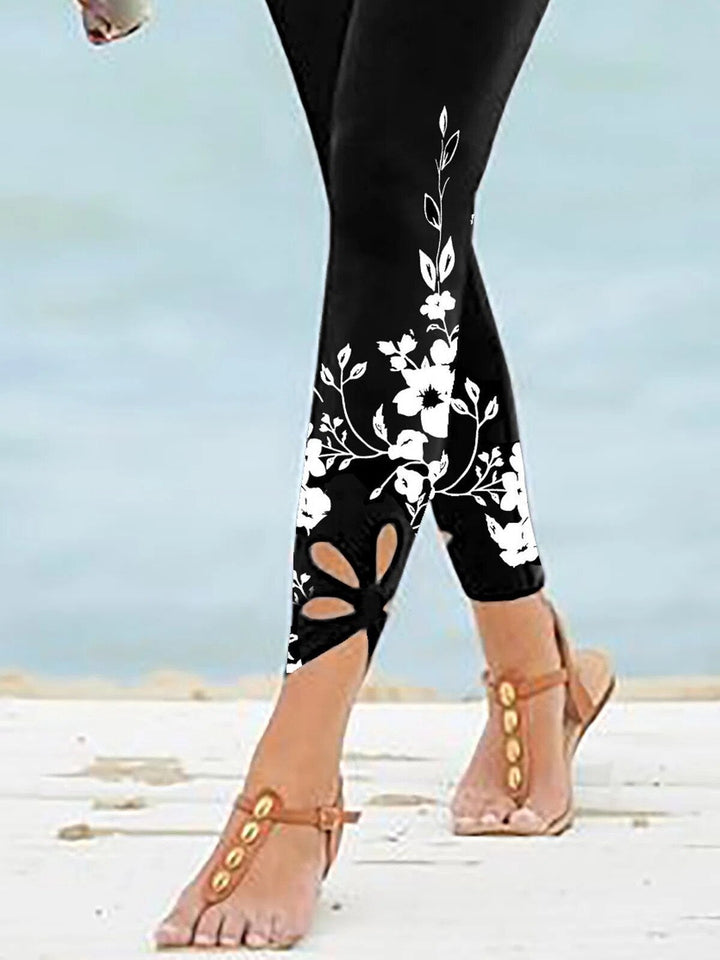 Lyrish - Florale Akzent-Leggings