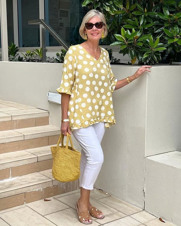 Bloomie - Stylische V-Ausschnitt Bluse