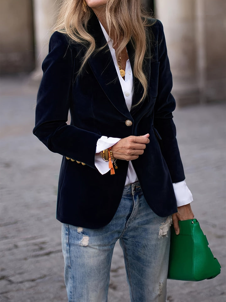 Addison - Samt-Blazer mit goldenen Knopfakzenten Zeitloser Luxus mit moderner Note