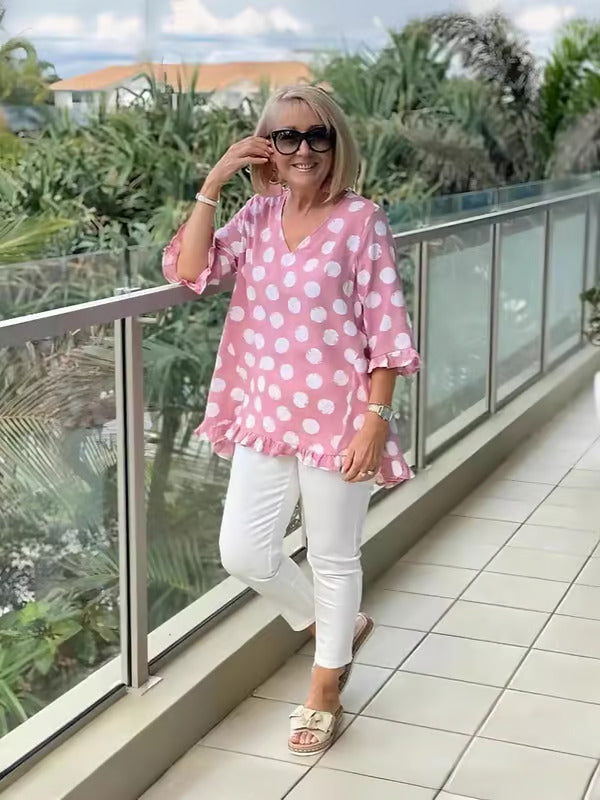 Bloomie - Stylische V-Ausschnitt Bluse