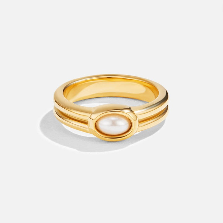 18K Goldring mit Perlen