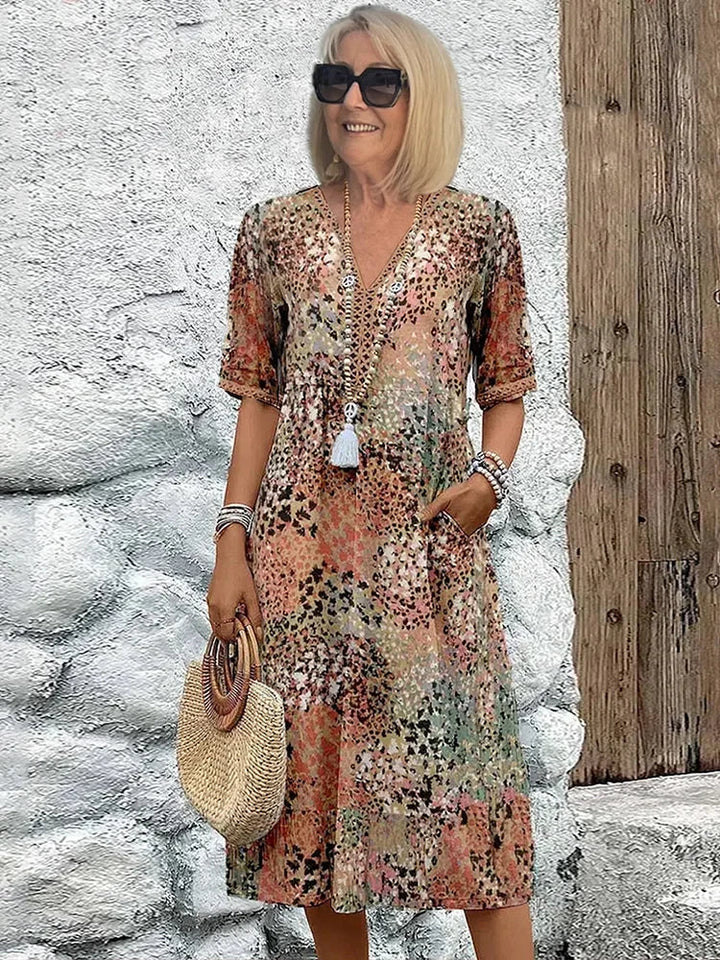 Maya™ Lebhaftes Midi-Kleid