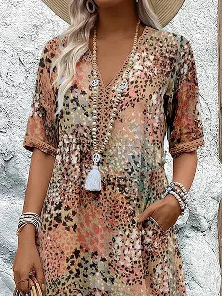 Maya™ Lebhaftes Midi-Kleid
