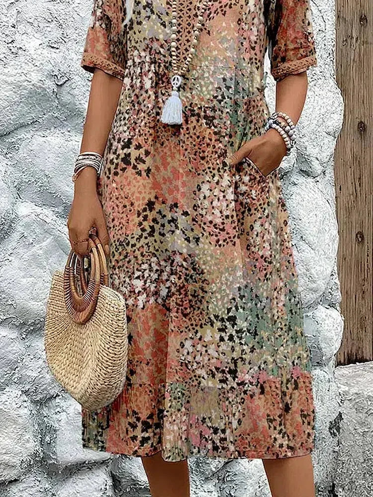 Maya™ Lebhaftes Midi-Kleid