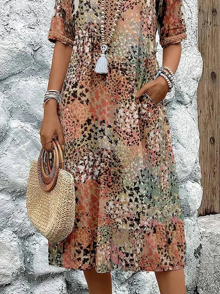 Maya™ Lebhaftes Midi-Kleid