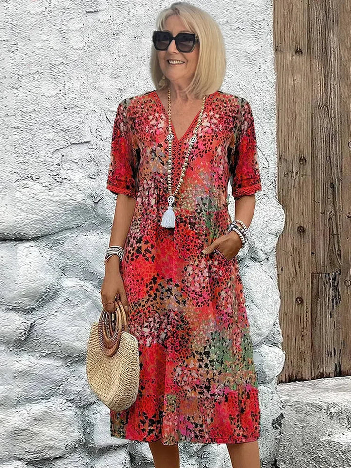 Maya™ Lebhaftes Midi-Kleid