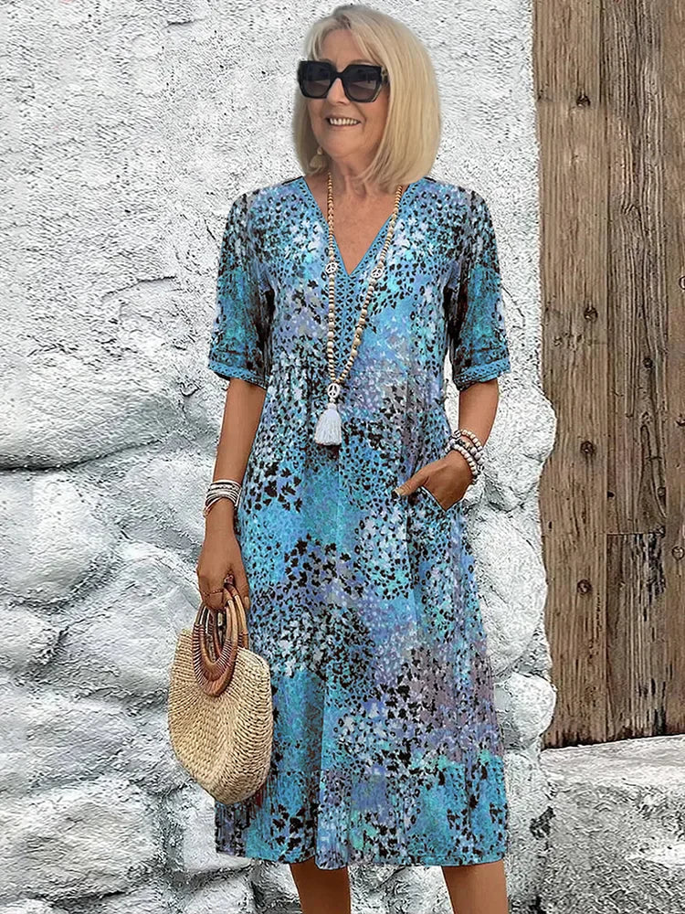 Maya™ Lebhaftes Midi-Kleid