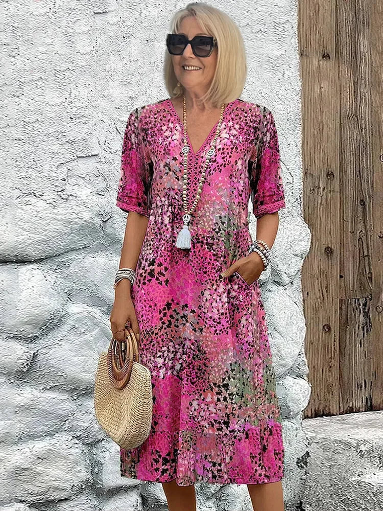 Maya™ Lebhaftes Midi-Kleid