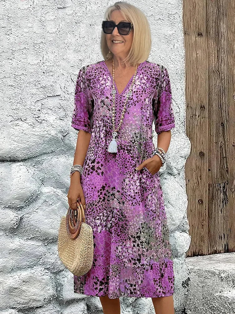 Maya™ Lebhaftes Midi-Kleid