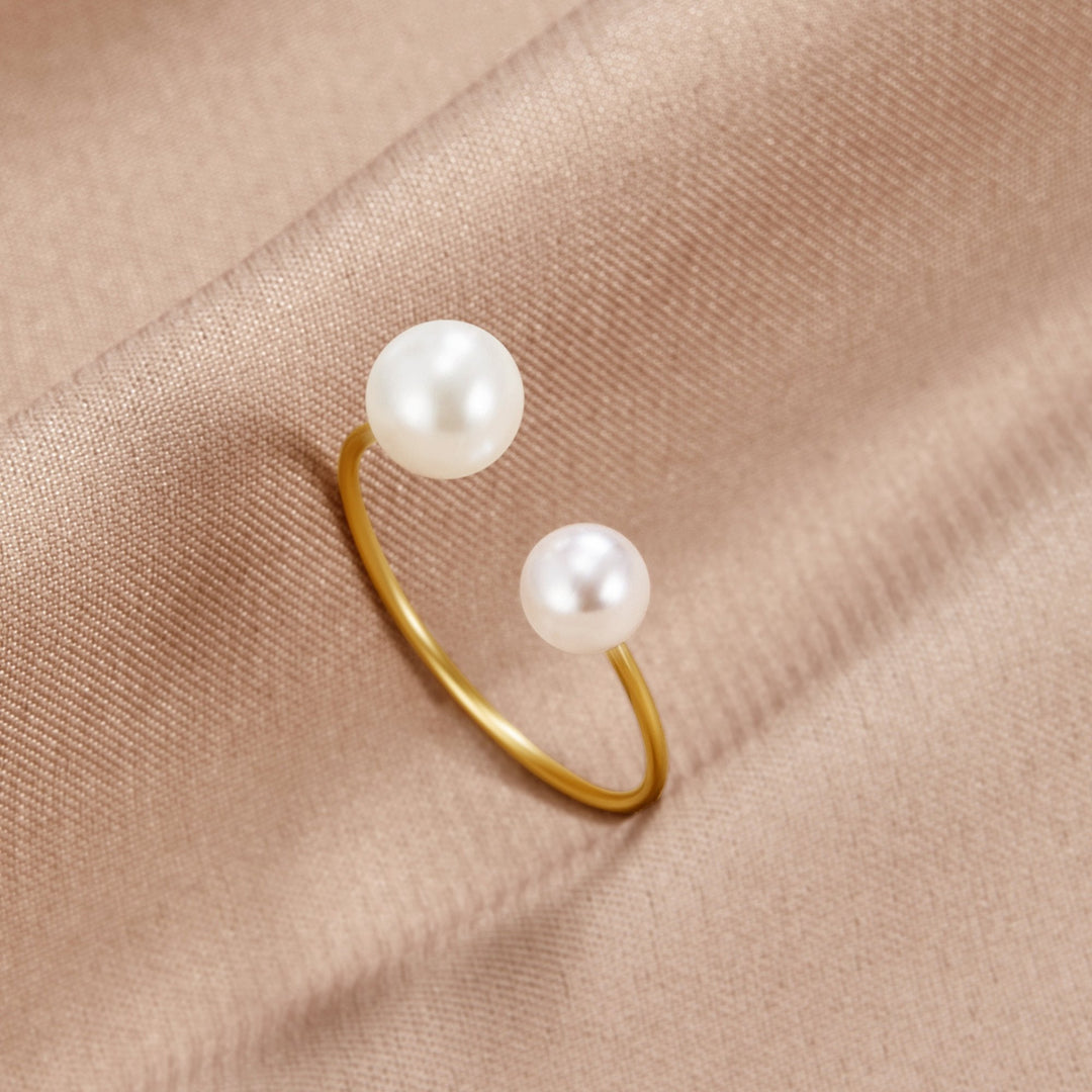 Durya Ring mit doppelter Perle