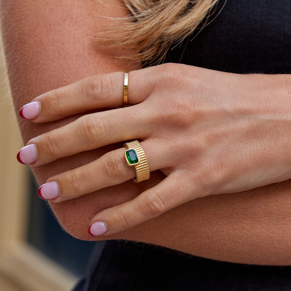 Giana-Ring aus Gold und Smaragd