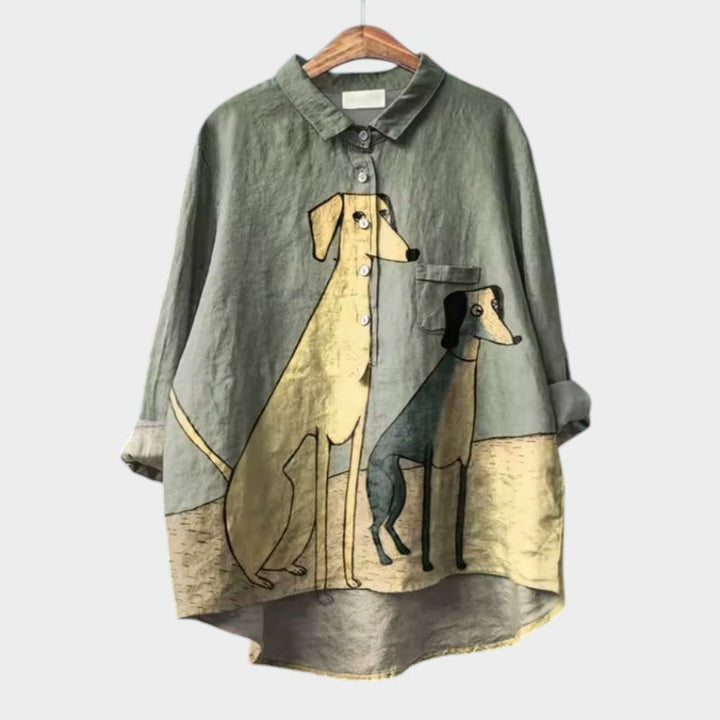 Palmira™ | Zeitlose Leinenbluse mit Muster