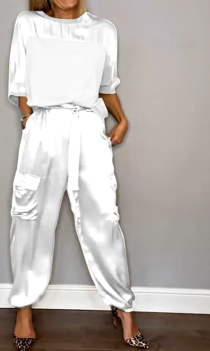 Nova - Zweiteiliger Satin-Anzug für Damen (Plus Size Erhältlich)