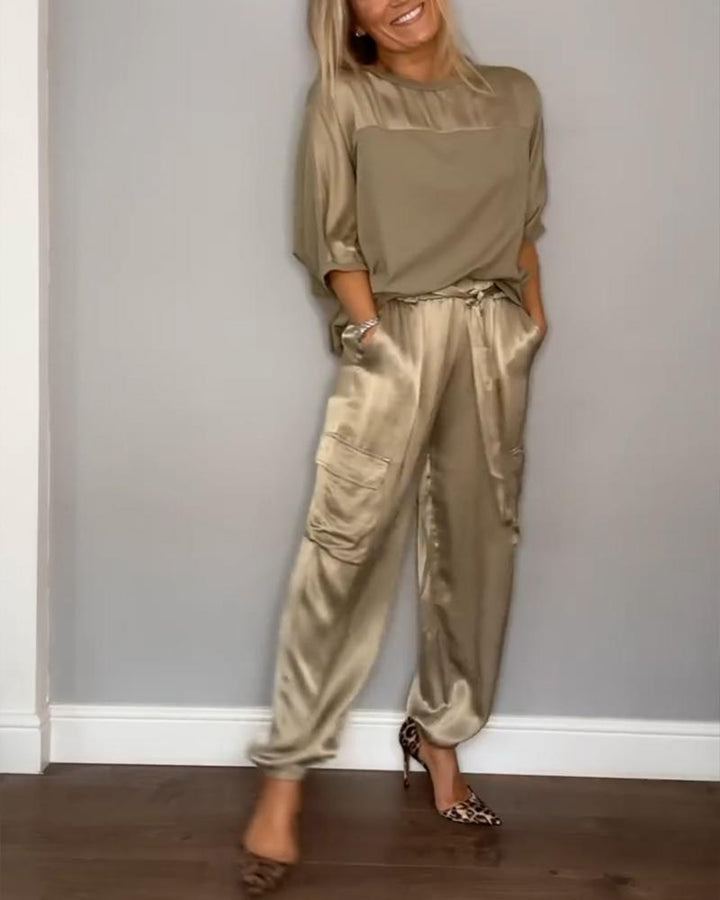 Nova - Zweiteiliger Satin-Anzug für Damen (Plus Size Erhältlich)