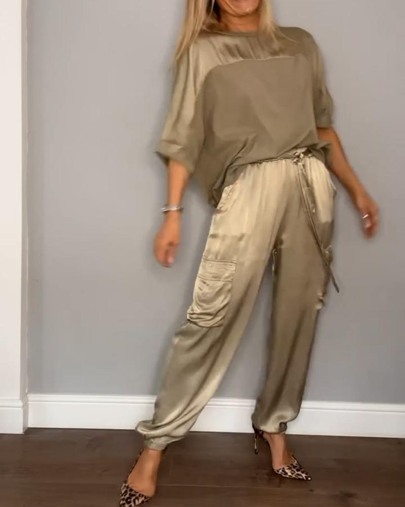 Nova - Zweiteiliger Satin-Anzug für Damen (Plus Size Erhältlich)