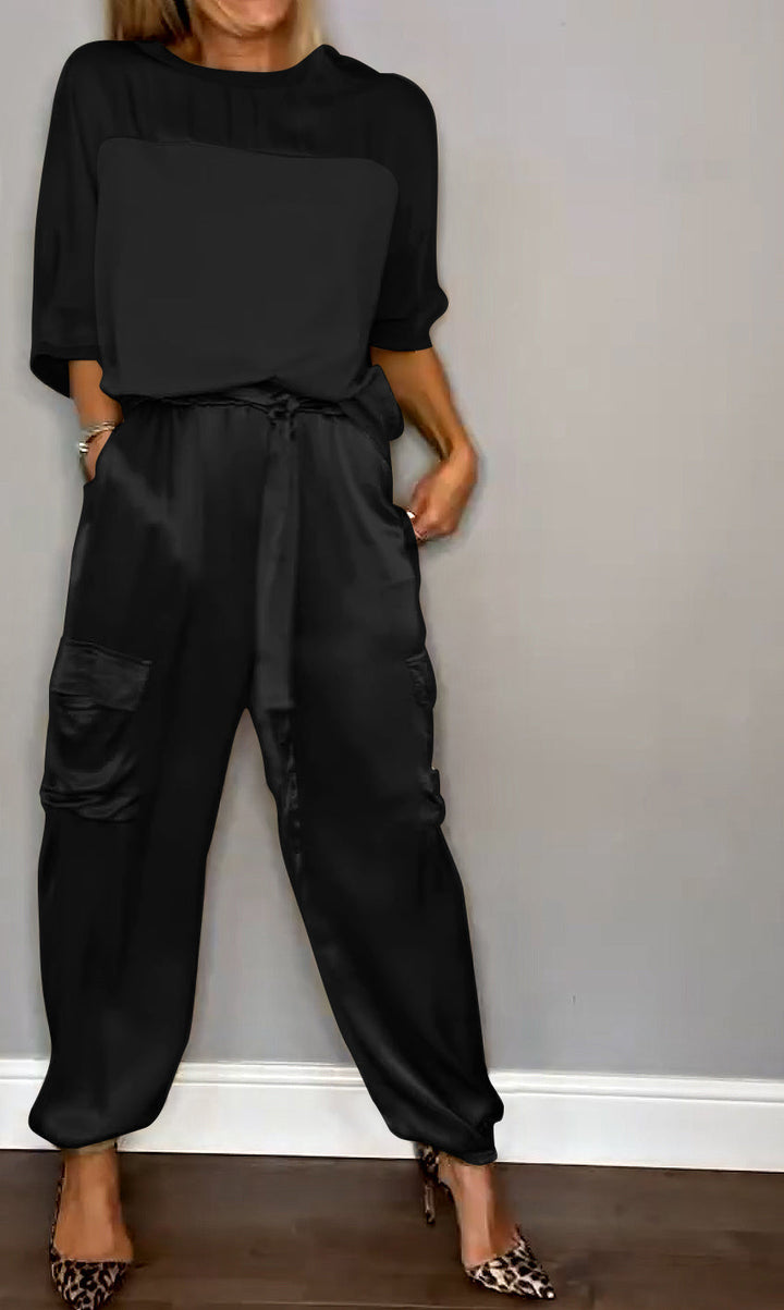 Nova - Zweiteiliger Satin-Anzug für Damen (Plus Size Erhältlich)