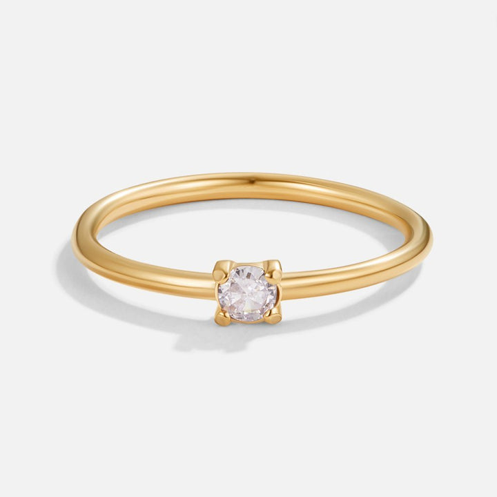 Goldring mit Geburtsstein für Juni