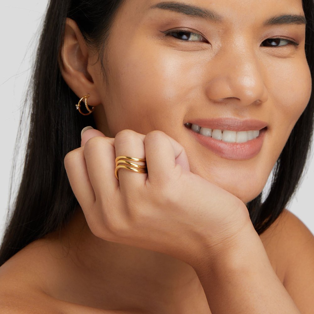Kiya Bague en or superposée