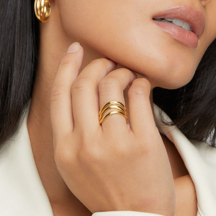 Kiya Bague en or superposée