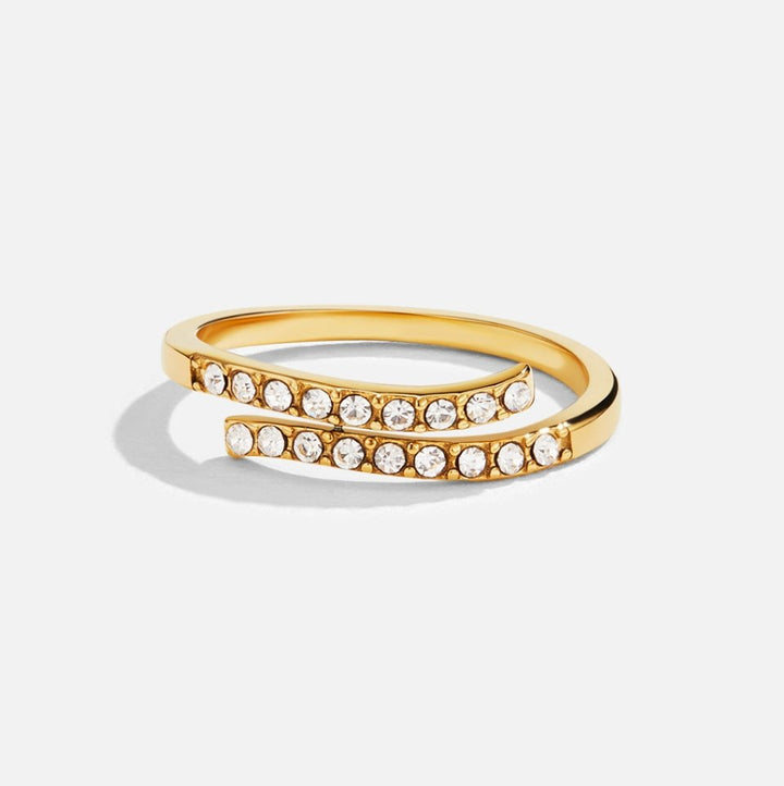 Umarmungsring aus Gold und Kristall