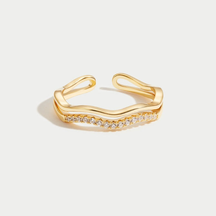 Juni-Ring aus Gold und Kristall