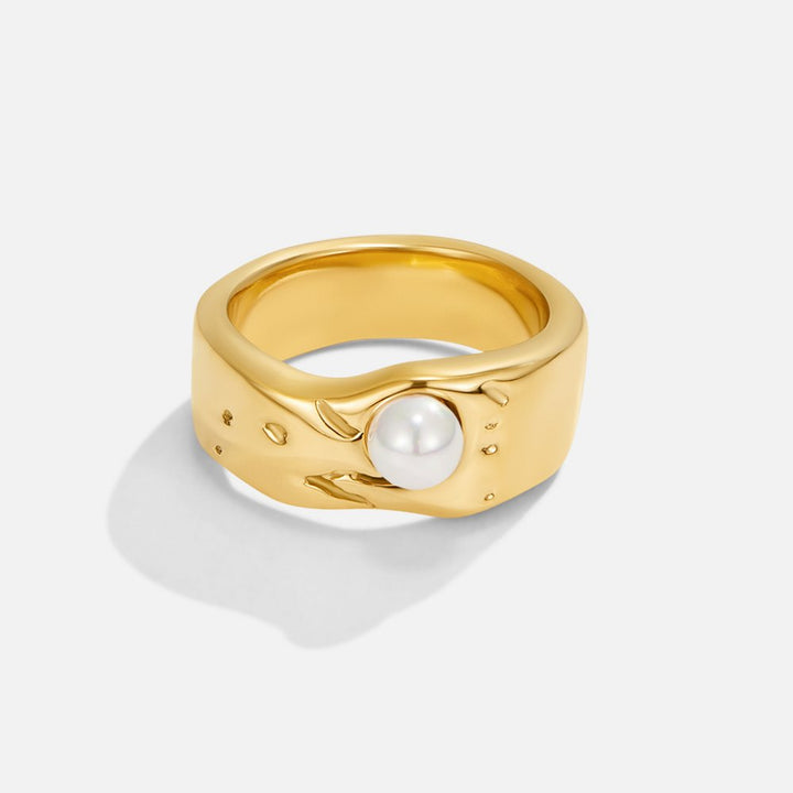 Goldene Perlenring Malia