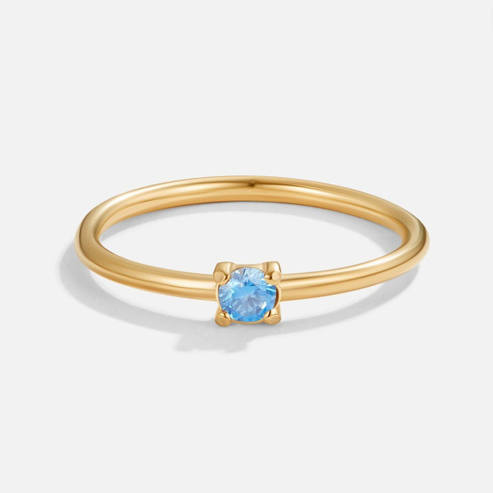 Goldring mit Geburtsstein des Monats März