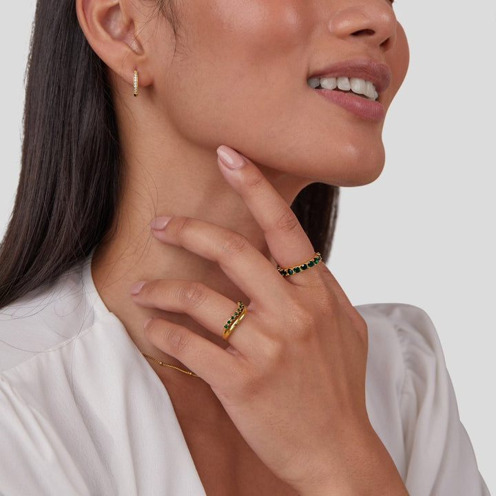 Marissa Smaragdgrüner Geschichteter Ring (überlagerter Ring in smaragdgrün)
