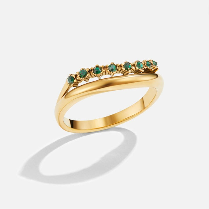 Marissa Smaragdgrüner Geschichteter Ring (überlagerter Ring in smaragdgrün)