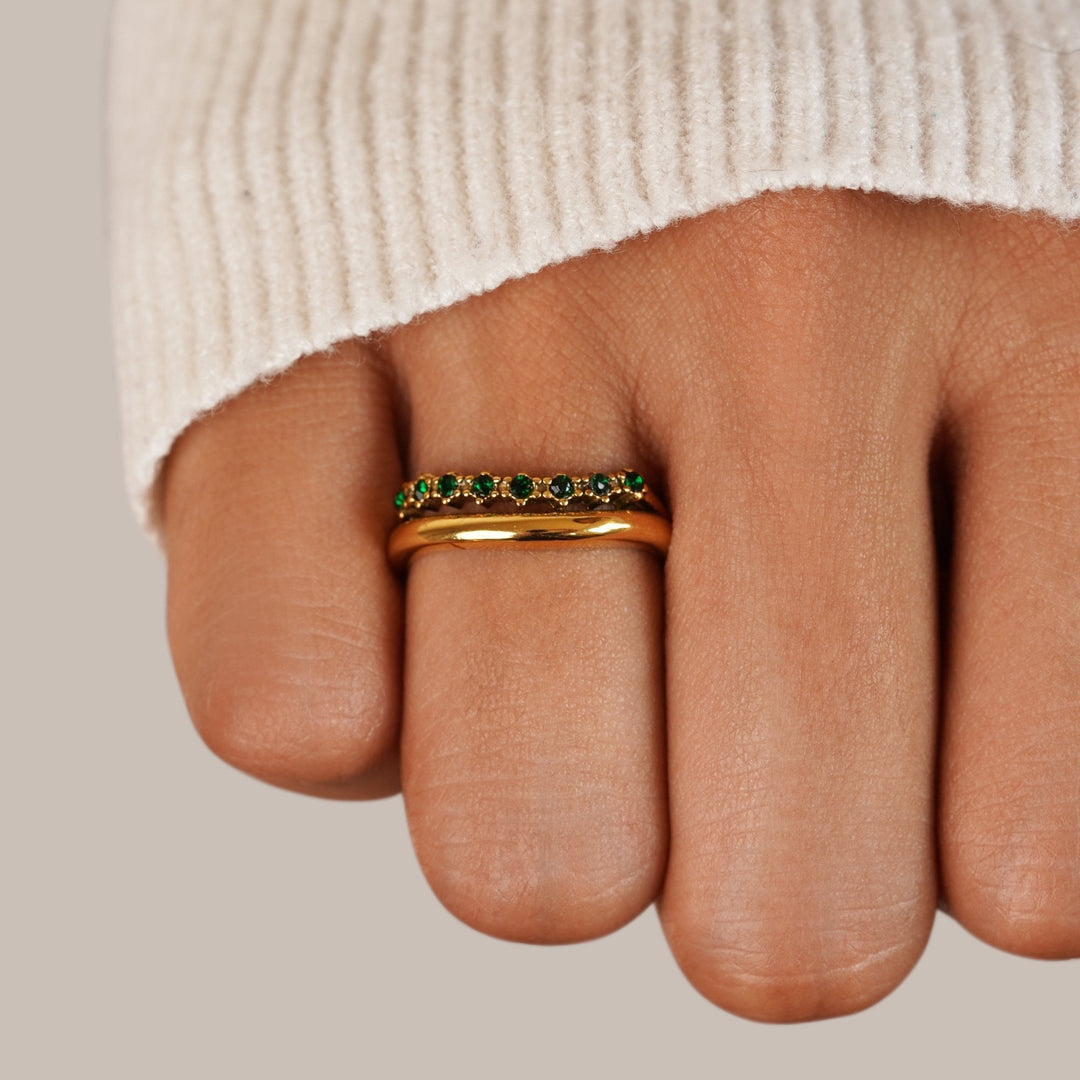 Marissa Smaragdgrüner Geschichteter Ring (überlagerter Ring in smaragdgrün)