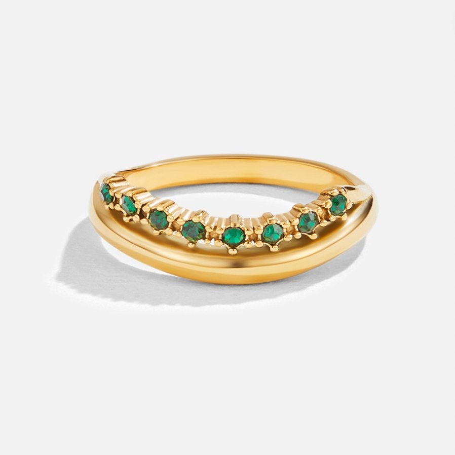 Marissa Smaragdgrüner Geschichteter Ring (überlagerter Ring in smaragdgrün)