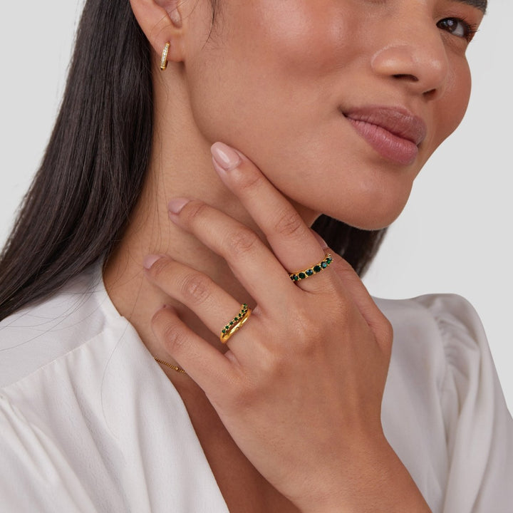 Marissa Smaragdgrüner Geschichteter Ring (überlagerter Ring in smaragdgrün)