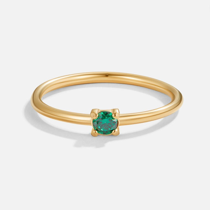 Goldring mit Geburtsstein des Monats Mai