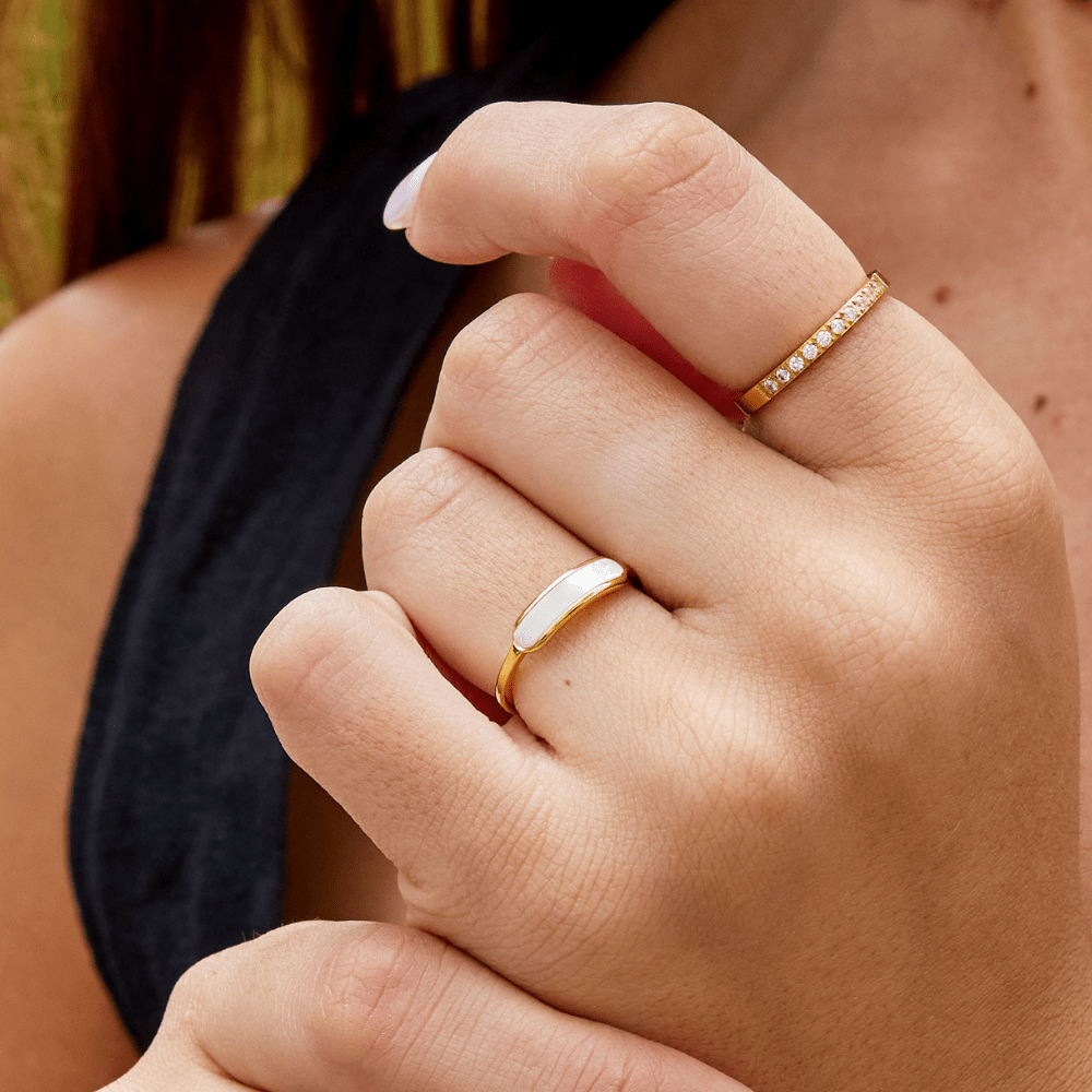 Maya Ring Perle Weiß