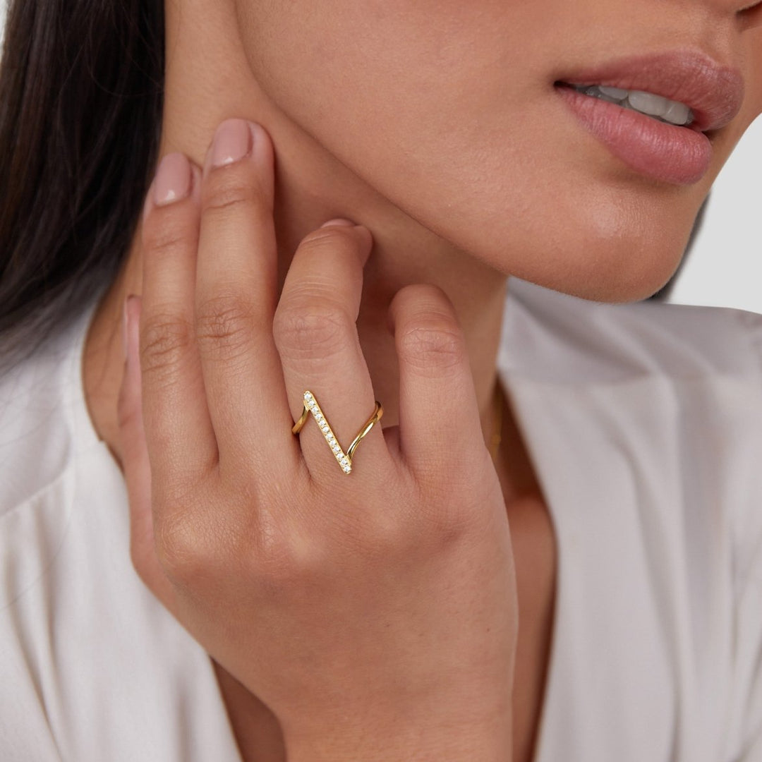 Verzierte Goldring Mila