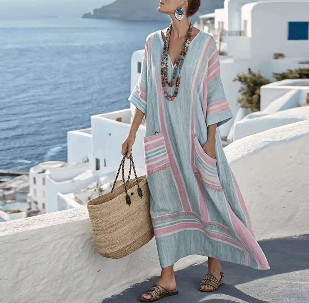 Elegantes Mary - Langes Strandkleid für einen stilvollen Sommerlook