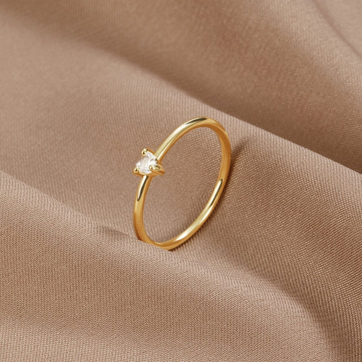 Kleine Ring Liebe Kristall Herz