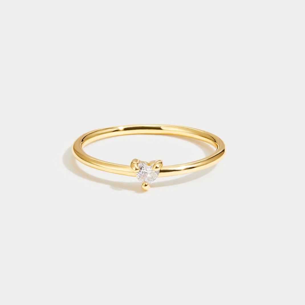 Kleine Ring Liebe Kristall Herz