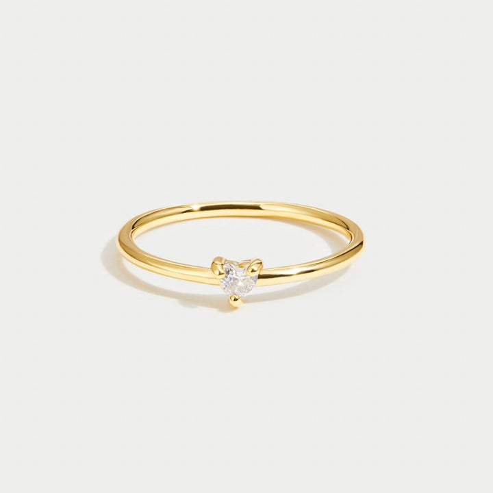 Kleine Ring Liebe Kristall Herz