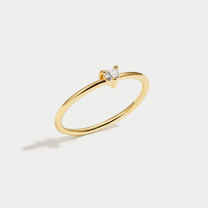 Kleine Ring Liebe Kristall Herz