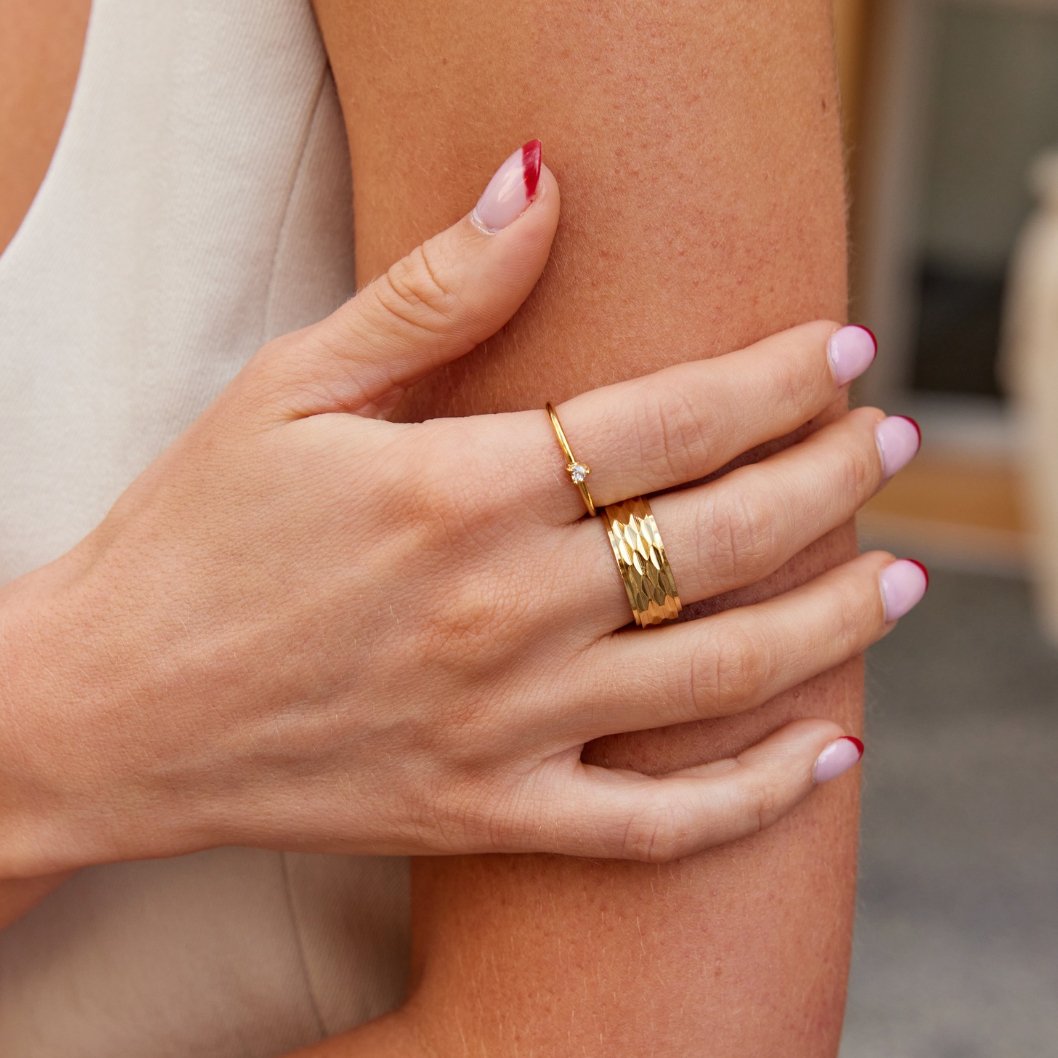 Kleine Ring Liebe Kristall Herz
