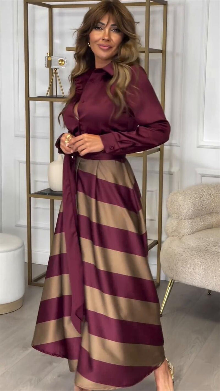 Yvonne | Streifen-Maxi-Kleid