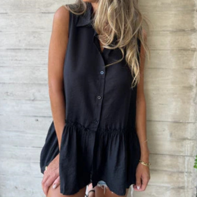 Aquira - Rüschentop mit Knöpfen