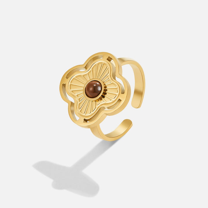 Bague Lucky Flower aus Tigerauge